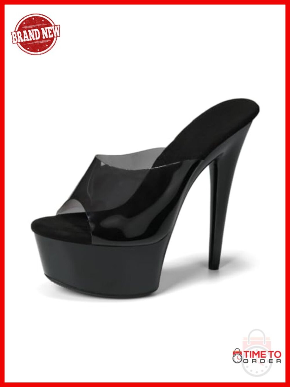 Women's 6in Platform High Heel Exotic Pole Dance Sandals Open Toe PVC